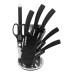 Herzberg 8 Pieces Knife Set with Acrylic Stand - Black Marble