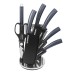 Herzberg 8 Pieces Knife Set with Acrylic Stand - Carbon