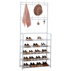 Herzberg Segmented Hallstand Clothes Hanger with 5 Shelves Shoe Rack - 80x173cm