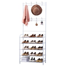 Herzberg 4-Tier Entryway Coat Rack and Hallway Storage Rack Organizer - 60x170cm