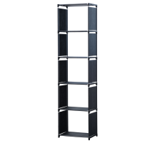 Herzberg HG-03336: 5-Layer Multi-purpose Bookshelf and Storage Rack (42x153cm) - Black