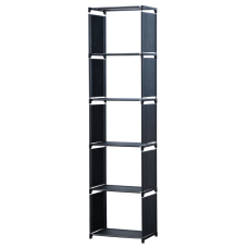 Herzberg HG-03336: 5-Layer Multi-purpose Bookshelf and Storage Rack (42x153cm) - Black