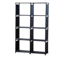 Herzberg HG-03343: 8-Layer Multi-purpose Bookshelf and Storage Rack (85x125cm) - Black