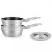 Royalty Line RL-FS2M: 3 Pieces Saucepan Set with Marble Coating Gray