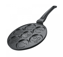 Herzberg HG-CP267SML: 26cm Marble Coated Pancake & Crepe Pan - 7 Smiley Emoji