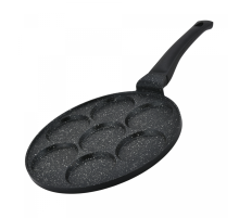 Herzberg HG-CP267HO: 26cm Marble Coated Pancake & Crepe Pan - 7 Plain Slot