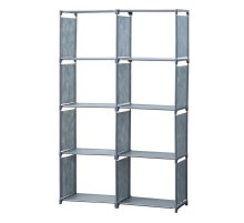 Herzberg HG-03626: 8-Layer Multi-purpose Bookshelf and Storage Rack (85x125cm) - Grey
