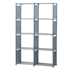 Herzberg HG-03626: 8-Layer Multi-purpose Bookshelf and Storage Rack (85x125cm) - Grey
