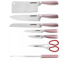 Herzberg HG-SKN8: 8 Pieces Stainless Steel with Acrylic Stand Red