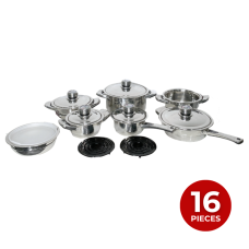 Bachmayer BM-1601: 16 Pieces Stainless Steel Cookware Set Bachmayer BM-1601: 16 Pieces Stainless Steel Cookware Set