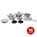Bachmayer BM-1601: 16 Pieces Stainless Steel Cookware Set