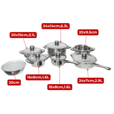Bachmayer BM-1601: 16 Pieces Stainless Steel Cookware Set Bachmayer BM-1601: 16 Pieces Stainless Steel Cookware Set