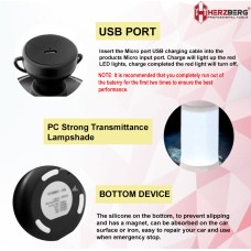 Herzberg HG-5049: Vehicle-Mounted LED Light Black Herzberg HG-5049: Vehicle-Mounted LED Light Black