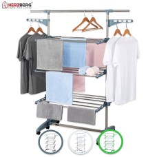 Herzberg 3-Tier Clothes Laundry Drying Rack White Herzberg 3-Tier Clothes Laundry Drying Rack White
