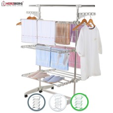 Herzberg 3-Tier Clothes Laundry Drying Rack White Herzberg 3-Tier Clothes Laundry Drying Rack White