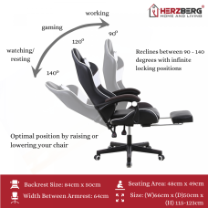 Herzberg HG-8083: Tri-color Gaming and Office Chair with Linear Accent Blue Herzberg HG-8083: Tri-color Gaming and Office Chair with Linear Accent Blue