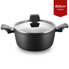 Royalty Line RL-FTN28: 28cm Die-Cast Greblon Marble Coated Casserole - 6L Royalty Line RL-FTN28: 28cm Die-Cast Greblon Marble Coated Casserole - 6L