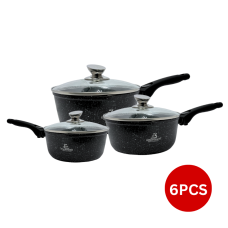 Eisenbach EB-MSP02: Aluminum Greblon Marble Coated Sauce Pan Set - 16cm,18cm,20cm Eisenbach EB-MSP02: Aluminum Greblon Marble Coated Sauce Pan Set - 16cm,18cm,20cm
