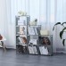 Herzberg HG-03633: 9-Layer Staircase Shelf Book Cabinet Storage Rack (125x125cm) - Grey