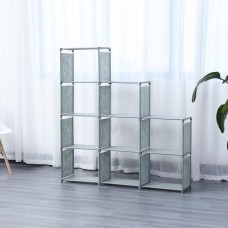 Herzberg HG-03633: 9-Layer Staircase Shelf Book Cabinet Storage Rack (125x125cm) - Grey Herzberg HG-03633: 9-Layer Staircase Shelf Book Cabinet Storage Rack (125x125cm) - Grey