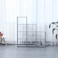 Herzberg HG-03633: 9-Layer Staircase Shelf Book Cabinet Storage Rack (125x125cm) - Grey Herzberg HG-03633: 9-Layer Staircase Shelf Book Cabinet Storage Rack (125x125cm) - Grey