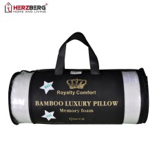 Royalty Comfort HG-5076BM: Bamboo Luxury Pillow with Ergonomic Memory Foam - Queen Royalty Comfort HG-5076BM: Bamboo Luxury Pillow with Ergonomic Memory Foam - Queen