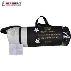 Royalty Comfort HG-5076BM: Bamboo Luxury Pillow with Ergonomic Memory Foam - Queen Royalty Comfort HG-5076BM: Bamboo Luxury Pillow with Ergonomic Memory Foam - Queen