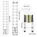 Herzberg HG-5380: Multi-Purpose Aluminum Telescopic Extension Ladder - 3.8M
