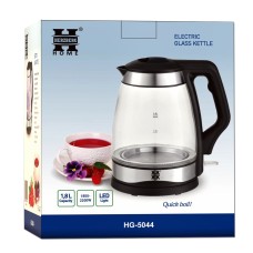 Herzberg HG-5044: 1.8L Electric Glass Kettle With LED Light Indicator