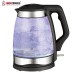 Herzberg HG-5044: 1.8L Electric Glass Kettle With LED Light Indicator