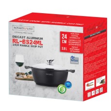 Royalty Line RL-BS24M: Marble Coated Cooking Pot & Casserole - 24cm
