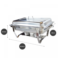 Herzberg HG-8022-3: Stainless Steel Chafing Dish - 3 Pieces 1/3rd Food Pan Herzberg HG-8022-3: Stainless Steel Chafing Dish - 3 Pieces 1/3rd Food Pan