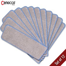 Cenocco Set of 12 Washable Microfiber Mop Replacement Pads Cenocco Set of 12 Washable Microfiber Mop Replacement Pads
