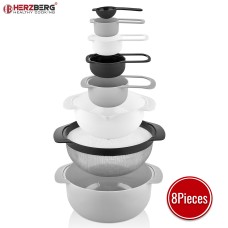 Herzberg 8 in 1 Bowl & Measuring Cups Set Herzberg 8 in 1 Bowl & Measuring Cups Set