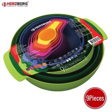 Herzberg 9 in 1 Bowl and Measuring Cups Set Herzberg 9 in 1 Bowl and Measuring Cups Set