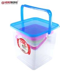 Herzberg 5-in-1 Corner Cubic Food Storage Container SET with Handle Herzberg 5-in-1 Corner Cubic Food Storage Container SET with Handle