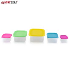 Herzberg HG-SFS5N1: 5-in-1 Square Food Storage Container Set Herzberg HG-SFS5N1: 5-in-1 Square Food Storage Container Set