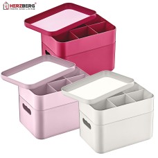 Herzberg HG-OKY676: 2 Layer Multipurpose Organizer Box Purple Herzberg HG-OKY676: 2 Layer Multipurpose Organizer Box Purple