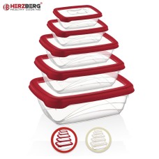 Herzberg 5 Pieces Bio Saver Box Set Red Herzberg 5 Pieces Bio Saver Box Set Red