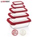 Herzberg 5 Pieces Bio Saver Box Set Red