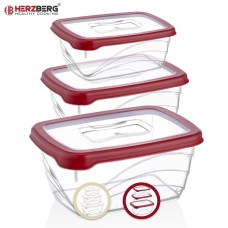 Herzberg 3 Pieces Extra Deep Bio Saver Box Set Red Herzberg 3 Pieces Extra Deep Bio Saver Box Set Red