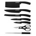 Herzberg 8 Pieces Knife Set with Acrylic Stand-Black