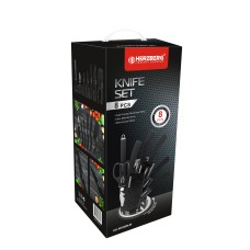 Herzberg 8 Pieces Knife Set with Acrylic Stand - Black Marble Herzberg 8 Pieces Knife Set with Acrylic Stand - Black Marble