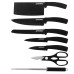 Herzberg 8 Pieces Knife Set with Acrylic Stand - Black Marble
