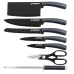 Herzberg 8 Pieces Knife Set with Acrylic Stand - Carbon