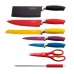 Royalty Line 8 Pieces RainbowCeramic Knife Set with Rotating Holder Stand