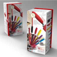 Royalty Line 8 Pieces RainbowCeramic Knife Set with Rotating Holder Stand Royalty Line 8 Pieces RainbowCeramic Knife Set with Rotating Holder Stand