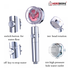 Herzberg Turbo Charger Showerhead Gold Herzberg Turbo Charger Showerhead Gold