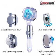 Herzberg Turbo Charger Showerhead Blue Herzberg Turbo Charger Showerhead Blue