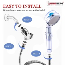 Herzberg Turbo Charger Showerhead Blue Herzberg Turbo Charger Showerhead Blue